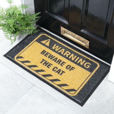 Vorsicht vor der Katzen-Fußmatte (70 x 40 cm)