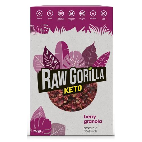 Raw Gorilla Keto, Vegan & Organic Berry Granola (250g)