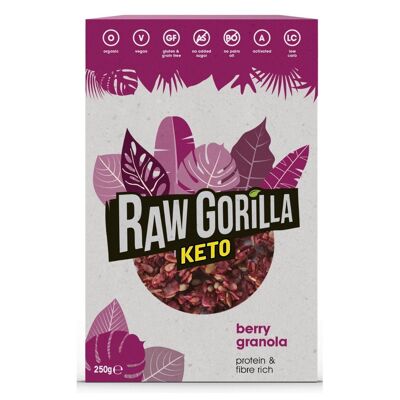 Rohes Gorilla Keto, veganes & Bio-Beeren-Müsli (250g)