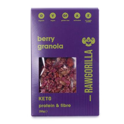 Raw Gorilla Keto, Granola Vegana y de Bayas Orgánicas (250g)