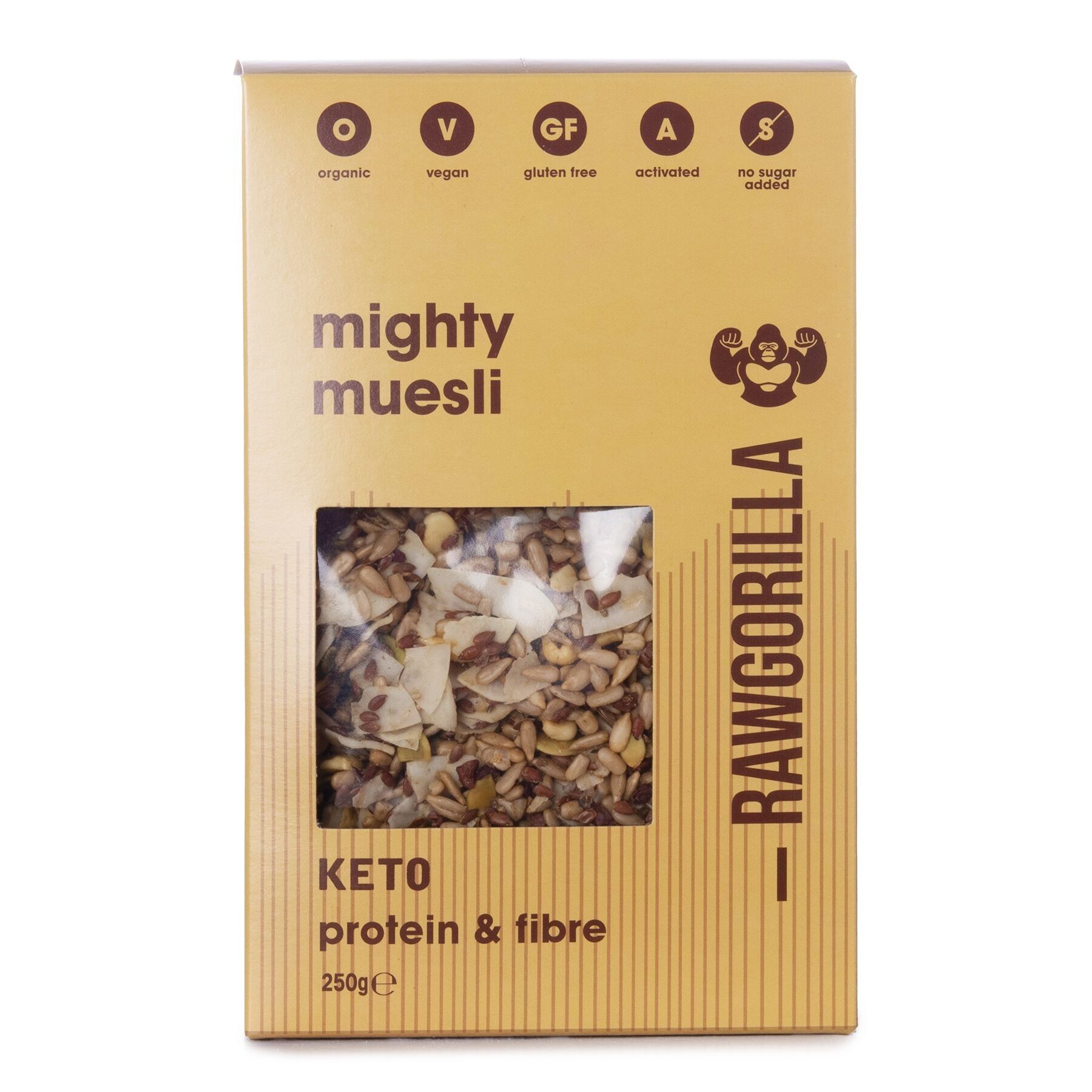 RAWGORILLA Muesli biologico Mighty Keto e vegano (250 g)