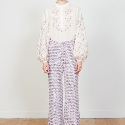 Flared tweed trousers