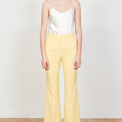 Flared trousers in tropical wool