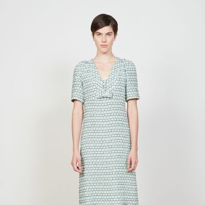 A-line tweed dress