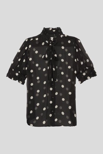 Blouse à pois en mousseline de soie 5