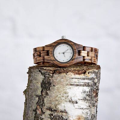 The Pine - Montre faite à la main en bois végétalien