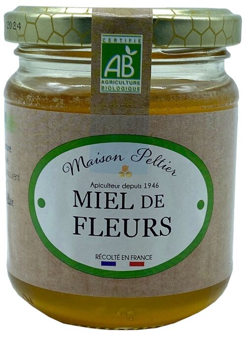 Maison Peltier Miel de fleurs liquide BIO de France 250g