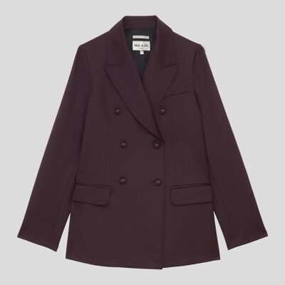 Double-breasted straight suit jacket