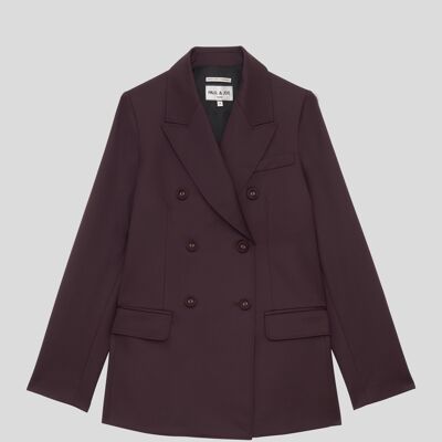Double-breasted straight suit jacket