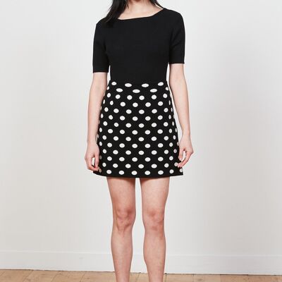 Short jacquard knit skirt