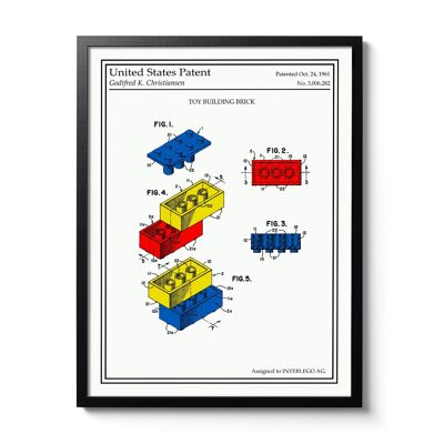 Affiche Brevet Couleur Brique Lego