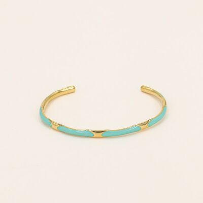 Pulsera esclava delgada de acero inoxidable esmaltado para mujer 0222025