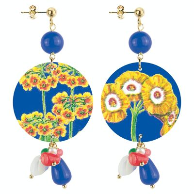 Celebrate spring with flower-inspired jewelry. The Circle Special Women's Earrings Small Yellow Flowers. Made in Italy