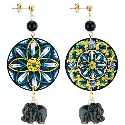 Boucles d'oreilles pour femmes The Circle Special Small Mosaic. Fabriqué en Italie