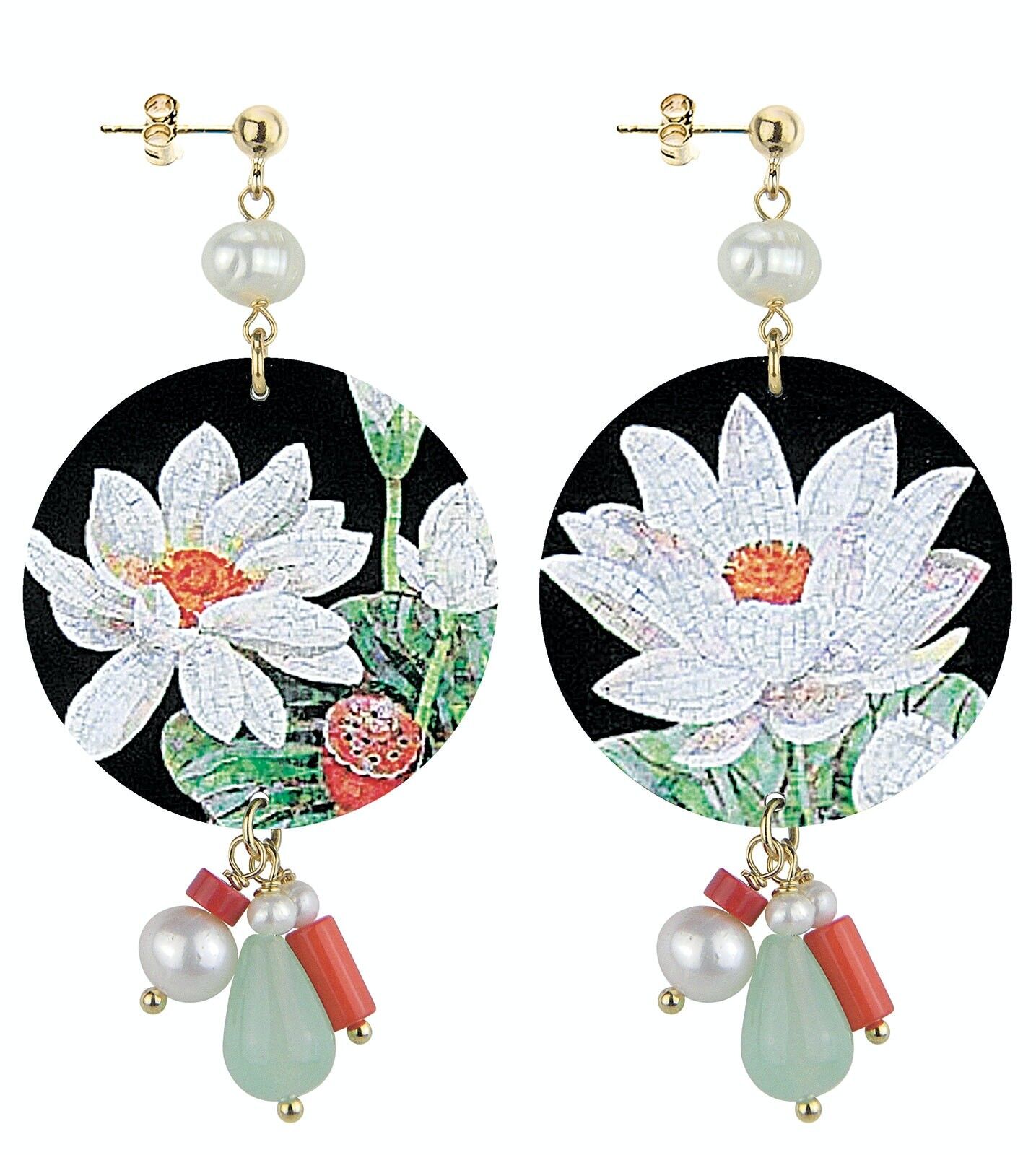Celebrate spring with flower-inspired jewelry. The Circle Special Classic White Flower Women's Earrings. Made in Italy