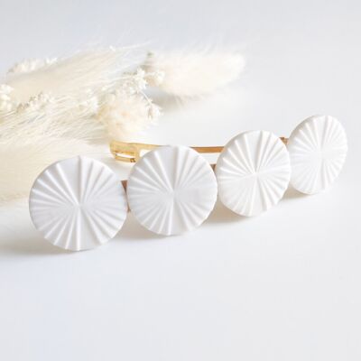Barrette Soleil white and gold - Bean N ° 20