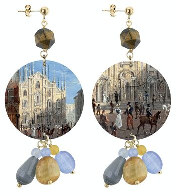 Boucles d'oreilles pour femmes The Circle Special Classic Duomo Milano. Fabriqué en Italie
