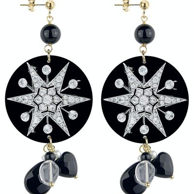 Boucles d'Oreilles Femme The Circle Special Bijou Etoile Classique. Fabriqué en Italie