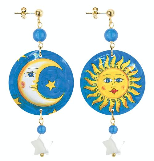 Orecchini Donna The Circle Special Piccoli Luna e Sole. Made in Italy