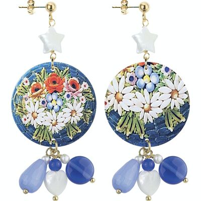 Célébrez le printemps avec des bijoux inspirés des fleurs. Le Cercle Spécial Boucles d'Oreilles Femme Petites Fleurs Colorées. Fabriqué en Italie