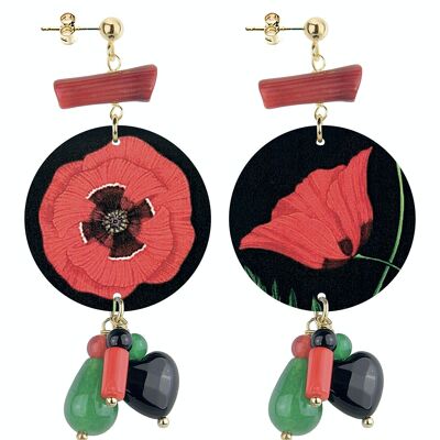 Celebrate spring with flower-inspired jewelry. The Circle Special Small Red Tulip Women's Earrings. Made in Italy