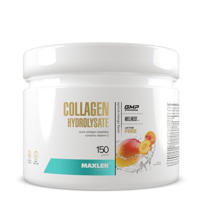 Hydrolysat de collagène Maxler, abricot-mangue, 150 g, collagène hydrolysé, avec vitamine C