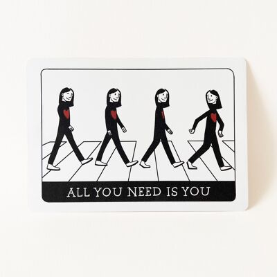Postcard "All You Need Is You" - Black & Red