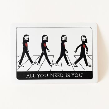 Postcard "All You Need Is You" - Black & Red 1