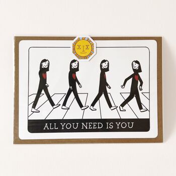 Postcard "All You Need Is You" - Black & Red 3