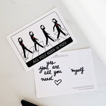 Postcard "All You Need Is You" - Black & Red 4