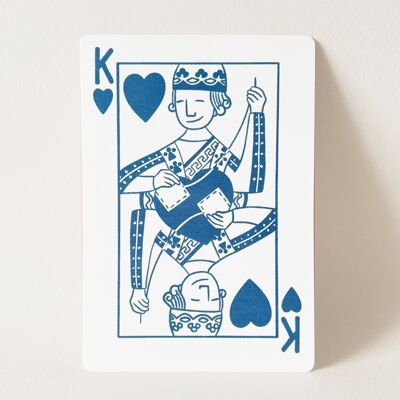 Cartolina "Re del suo cuore" - Blu