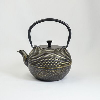 Teekanne aus Gusseisen | Eisenkanne | Tebie Grain, 0.8l schwarzgold