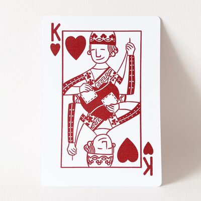 Cartolina "Re del suo cuore" - Rosso