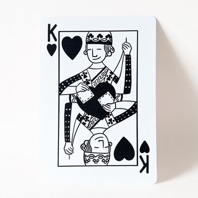 Postkarte "König der Herzen" - Schwarz & Weiß