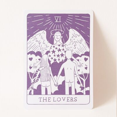 Postkarte "Die Liebenden" - Lila