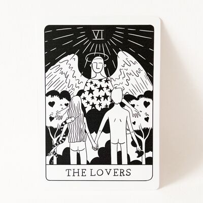 Cartolina "Gli Amanti" - Bianco e Nero