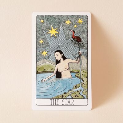 Postkarte "Der Stern" Tarot - Mehrfarbig