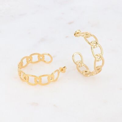 Golden link hoop earrings