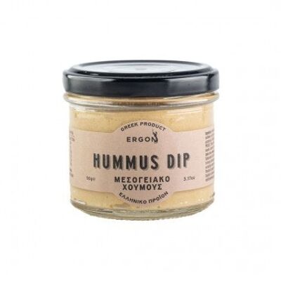 Hummus griego auténtico en un frasco
