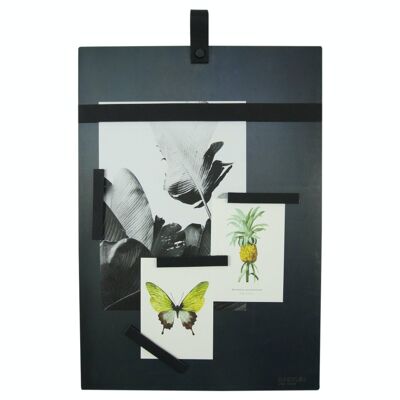 Magnetic board 50x35 | including 6 leather magnetic strips
