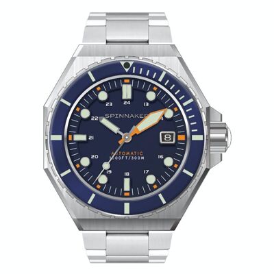 SP-5081-GG - Spinnaker Men's Japanese automatic watch - Stainless steel bracelet - 3 hands with date - Rotating bezel - Dumas