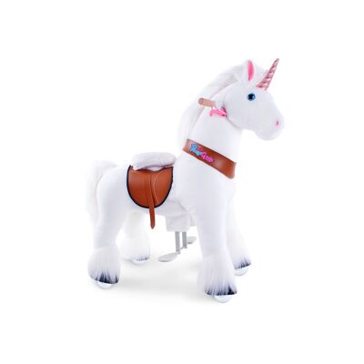 PonyCycle Ride On Toy White Unicorn | Plush Animal Riding Toy | Classic U Best Gifts