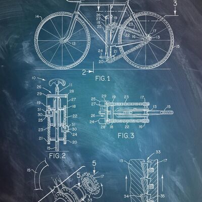 Fahrrad Patentzeichnung Poster