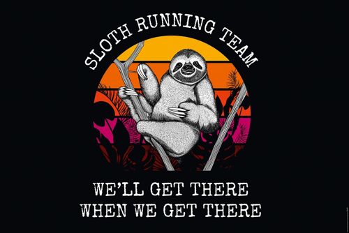 Sloth Running Team Poster Faultier Madeleine
