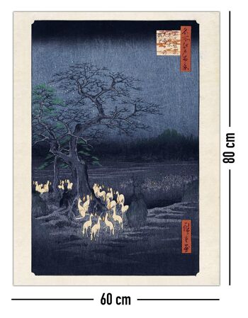Impression d'art Hiroshige Fox Fires le soir du Nouvel An à 4