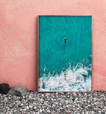 Le surfeur du grand poster bleu puissant et fascinant 3