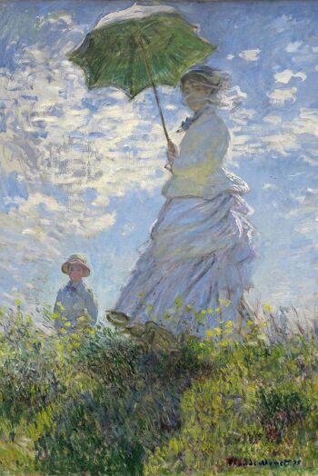 Affiche Femme au parasol Madame Monet et son fils 1