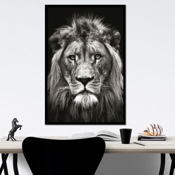 Affiche Lion Noir & Blanc Christian Triton 2