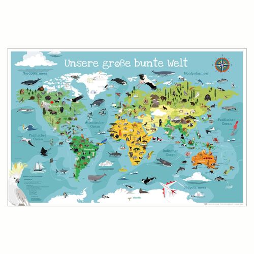Kinder-Weltkarte XL Poster Unsere große bunte Welt