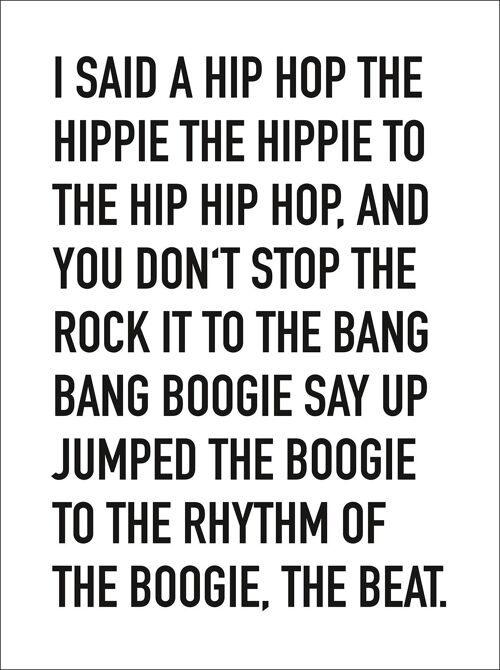 I Said A Hip Hop Kunstdruck The Sugarhill Gang